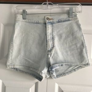 Abercrombie & Fitch Light Wash High-Waisted Shorts